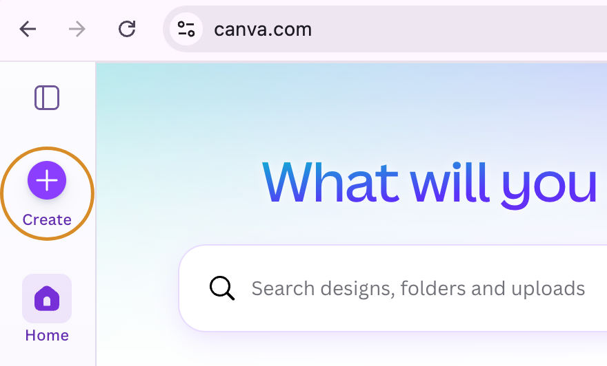 Canva Create button